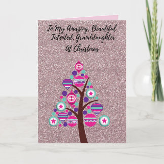 Rosa glitter till min sondotter julkort helgkort