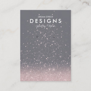 Rosa Glitter Trendig Earring Visning Card Visitkort