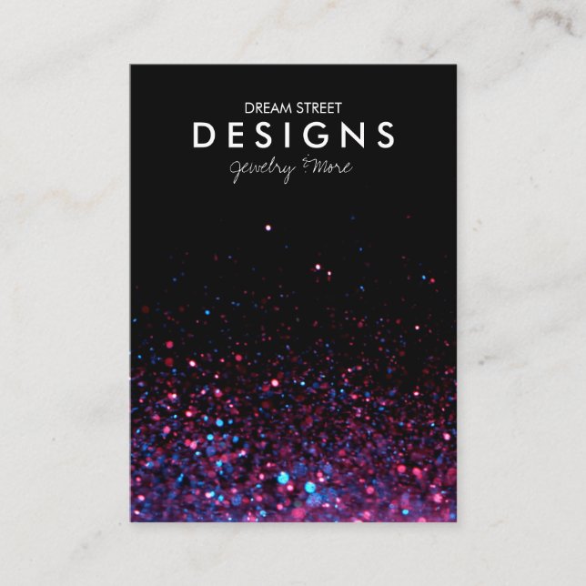Rosa Glitter Trendig Visning-kort för avläsning Visitkort (Framsida)