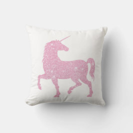 Rosa Glitter Unicorn Dekorativ kudde