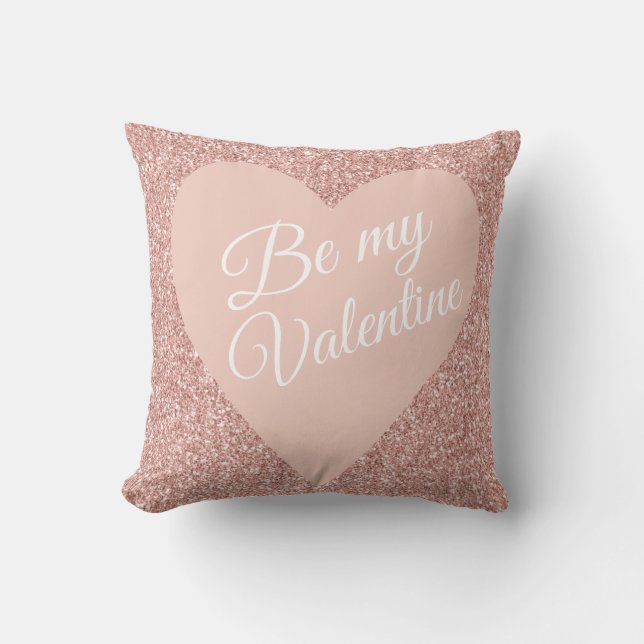 Rosa Glitter Valentineser blir min Alla hjärtans n Kudde (Framsida)