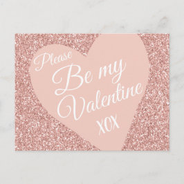 Rosa Glitter Valentineser ska vara XOX Vykort