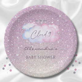 Rosa Glitter Watercolor Cloud Baby Shower