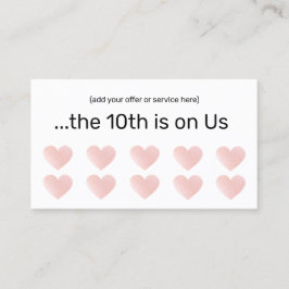 Rosa Glitter White 10 Slår kundförmånen Salon Lojalitetskort