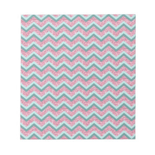 Rosa Glitter ZigZag Mönster Anteckningsblock