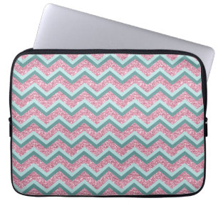 Rosa Glitter ZigZag Mönster Laptop Sleeve