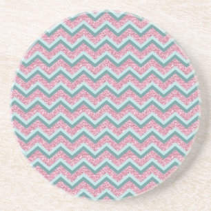 Rosa Glitter ZigZag Mönster Underlägg