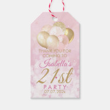 Rosa glitterballonger 21-årspresentkort
