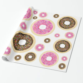 Rosa glitterdonuts Modern födelsedagsfest kul Presentpapper
