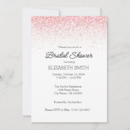 Rosa Glittered Inbjudningskort för möhippan-mall