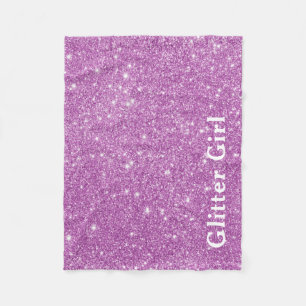 Rosa glitterflicka visa din glamourösa glans fleecefilt