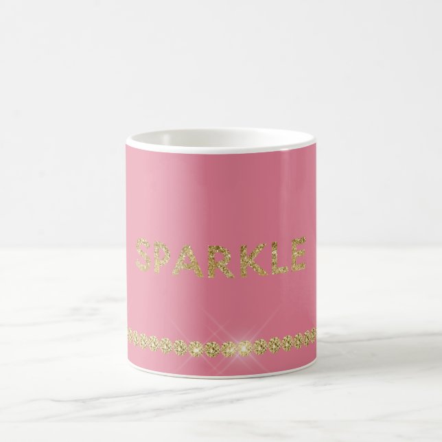 Rosa glittergnistrande kaffemugg (Center)