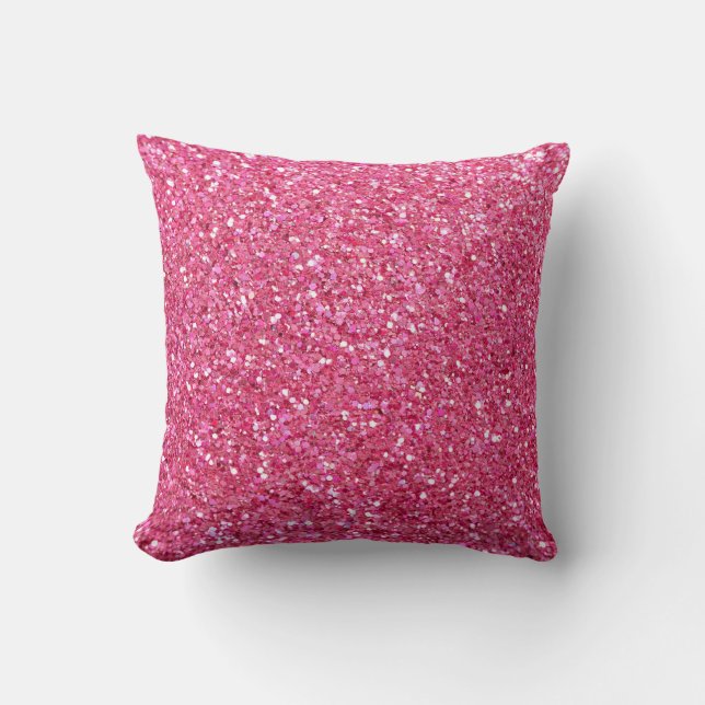 Rosa glitterlook kudde (Framsida)