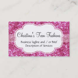 Rosa glitterlook mode visitkort