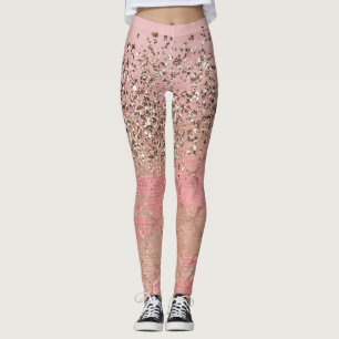 Rosa glittermorbränna indisk prinsessa glamour leggings