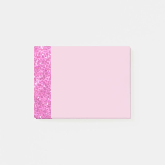 Rosa glitterprickar bling post-it block (Framsida)