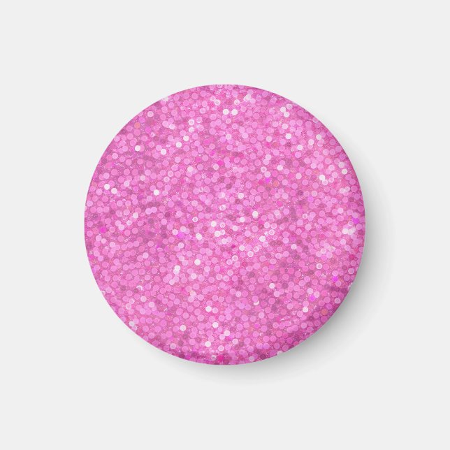 Rosa glitterprickar magnet (Framsidan)