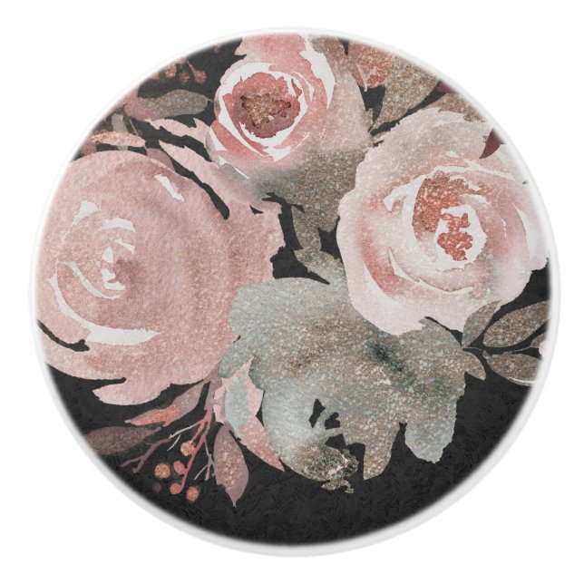 Rosa glitterrosor Mörka blommor Glam Elegant Knopp (Framsidan)