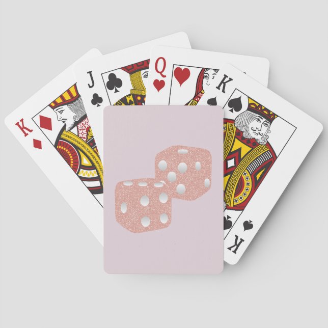 Rosa glittertärningar Tjejig Casinokort (Baksidan)