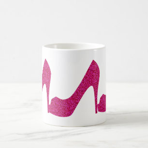 Rosa Glittery högklackar Kaffemugg