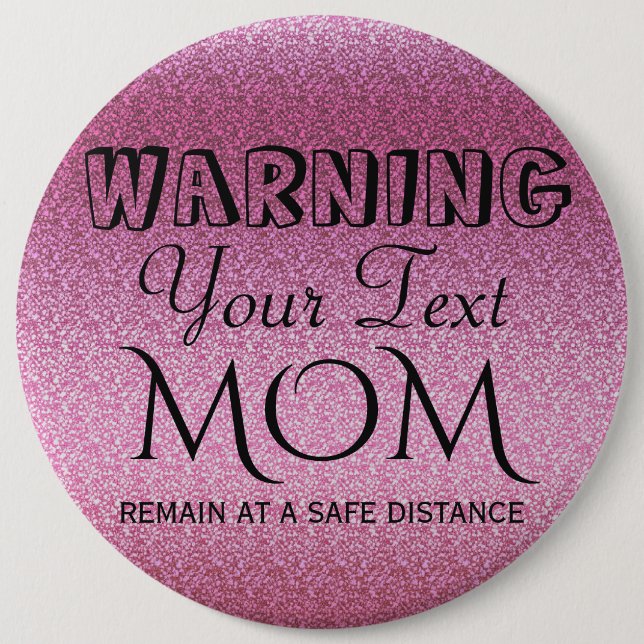 Rosa Glittery-övertoning Knapp (Framsida)