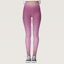 Rosa Glittery-övertoning Leggings