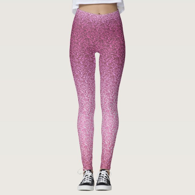 Rosa Glittery-övertoning Leggings (Framsida)