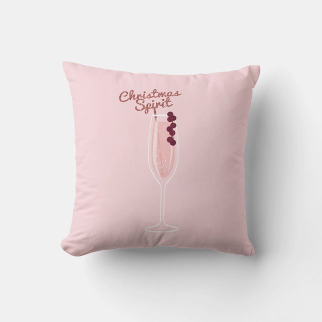 Rosa Glittrande Jul Kudde (Framsida)