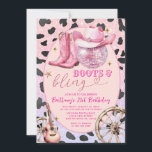Rosa Glittter Boots and Bling 20:e födelsedagen Inbjudningar<br><div class="desc">Cowgirl startar Western Bjud. Rustic 30:e Westerna födelsedagen. Saddla upp,  sätt på stövlar,  rustik chic,  Rustic cowgirl-födelsedag. Western Rustic 30:e,  40:e Cowgirl Birthday. 21:a,  30:e,  40:e,  50:e födelsedagen. Land födelsedag.</div>