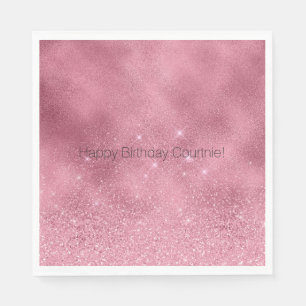 Rosa Glitz Birthday Pappersservett