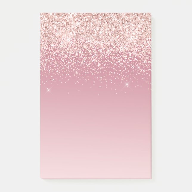 Rosa Glitz Glitter Ombre Post-it Block (Framsida)