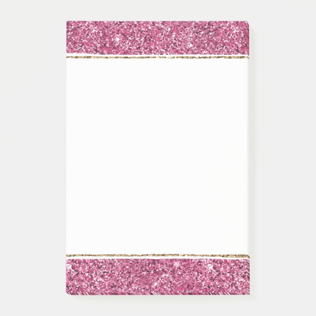 Rosa Glitz Glitter Post-it Block (Framsida)