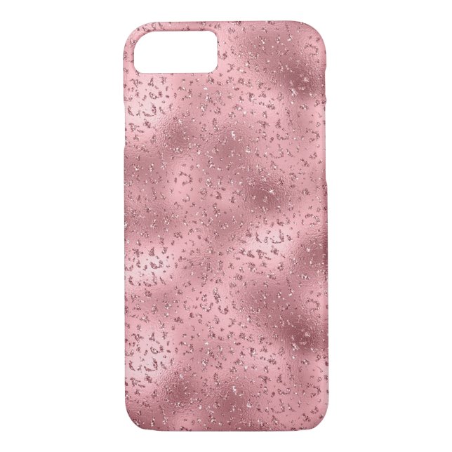 Rosa Glitzy Cheetah Print Case-Mate iPhone Skal (Baksida)