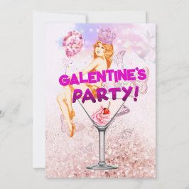 Rosa Glitzy Glamous Galentine's Day Party Kort