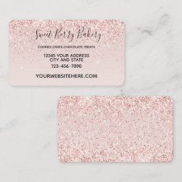 Rosa Glitzy Glitter Gnistra Visitkort