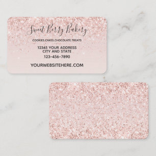 Rosa Glitzy Glitter Gnistra Visitkort