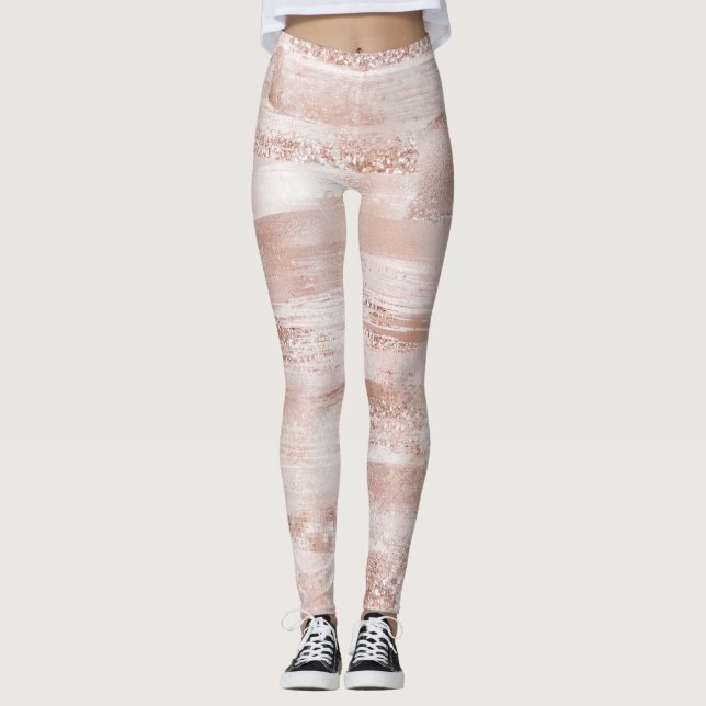 Rosa  Glitzy Glitter         Leggings (Framsida)
