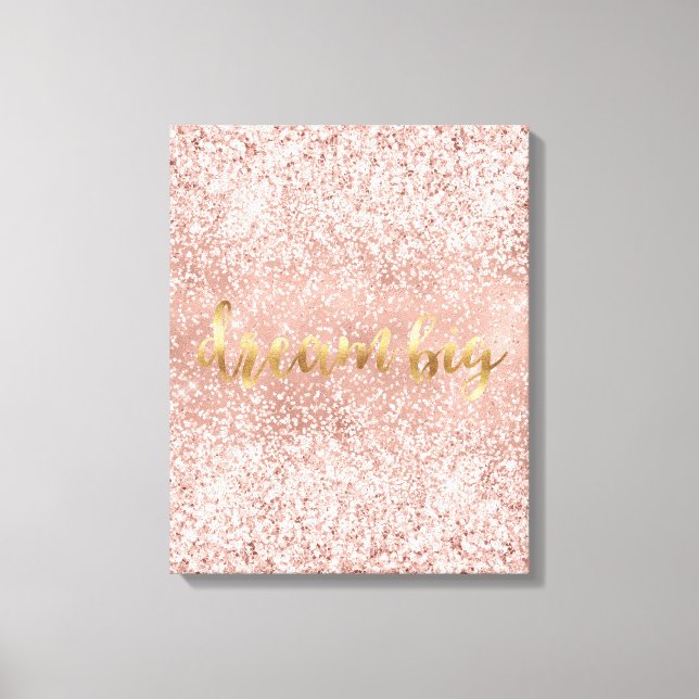  Rosa Glitzy Gnistra Glitter Canvastryck (Framsida)