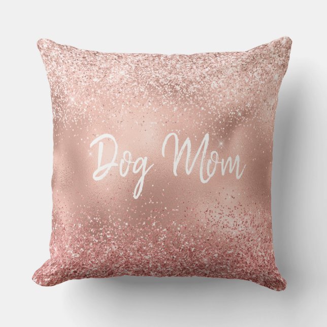 Rosa Glitzy Gnistra Glitter Hund Mamma Kudde (Framsida)