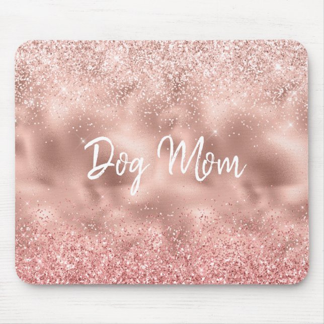 Rosa Glitzy Gnistra Glitter Hund Mamma Musmatta (Framsidan)