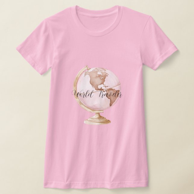 Rosa Globet Världsresenär T Shirt (Laydown)