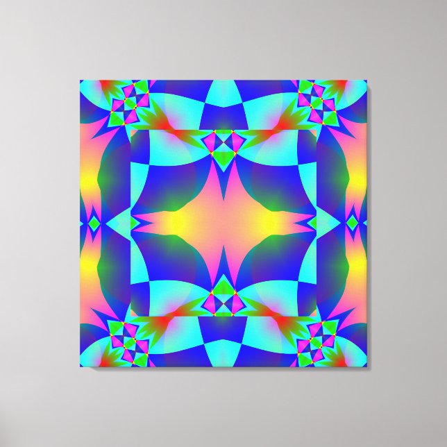 Rosa Glow Geometric Design Wrapped Canvas (Framsida)