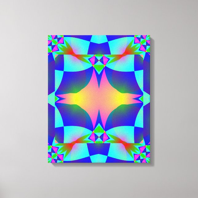 Rosa Glow Geometric Design Wrapped Canvas (Framsida)