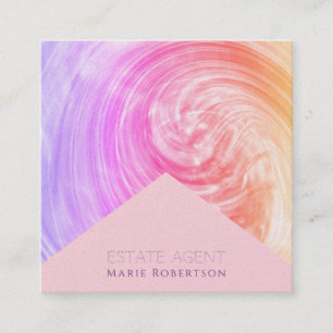  Rosa Glow Pastel Sunset Hues Gods Agent Fyrkantigt Visitkort