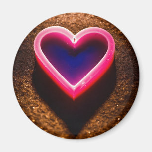 rosa Glow: Round Magnetic Candle Art Magnet