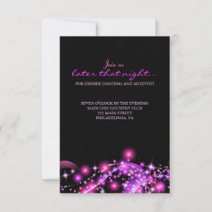 ROSA GLOWAR STARS Bat mitzvah Party-kort Inbjudningar