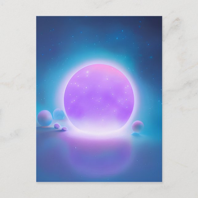 Rosa Glowing Planet Vykort (Framsida)
