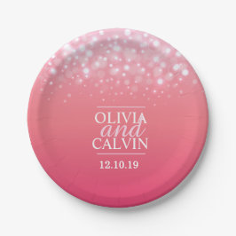 Rosa gnistra  bubbla anpassningsbar papper platta