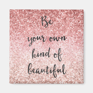 Rosa Gnistra Girly Glitzy Glam Glitter BeSnygg Magnet