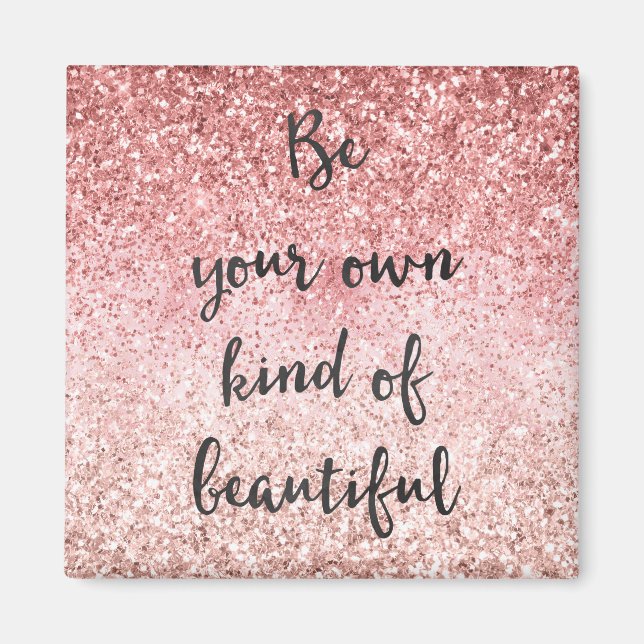 Rosa Gnistra Girly Glitzy Glam Glitter BeSnygg Magnet (Framsidan)